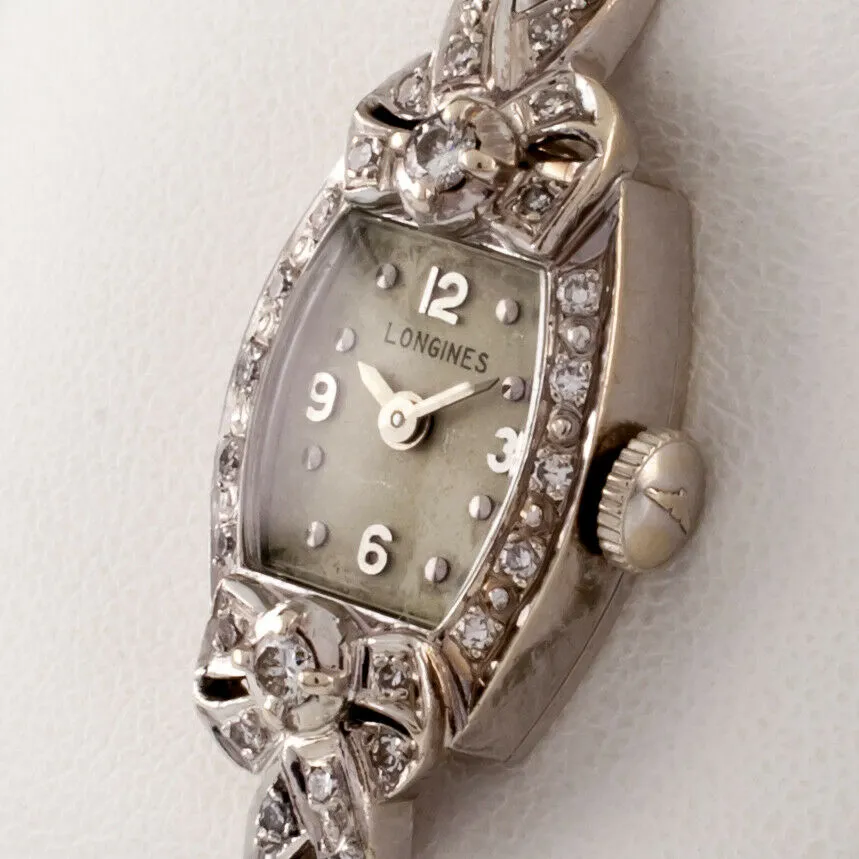 Longines 14k White Gold and Diamond Women's Dress Watch Gorgeous!