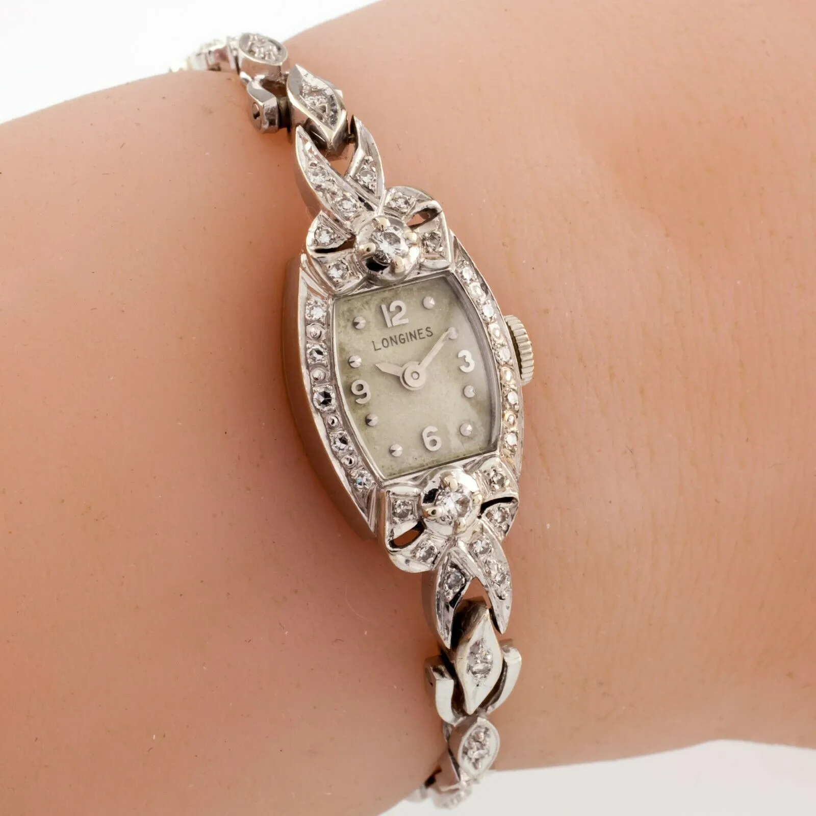 Longines 14k White Gold and Diamond Women's Dress Watch Gorgeous!