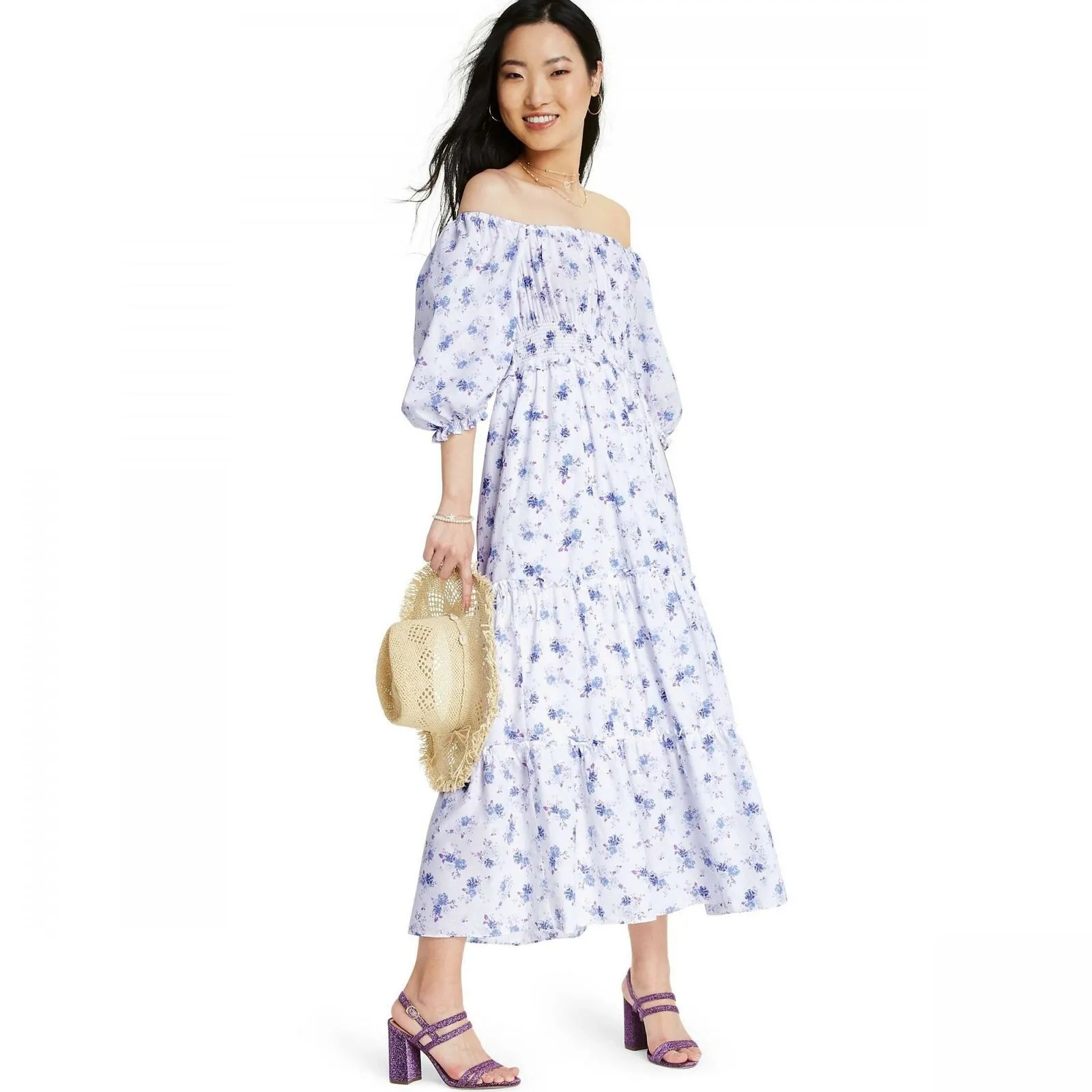 LoveShackFancy for TRGT Women's Gemma Puff Sleeve Maxi Dress