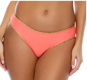 Luli Fama Luxe Stitch Seamless Full Ruched Back Bottom - Coral