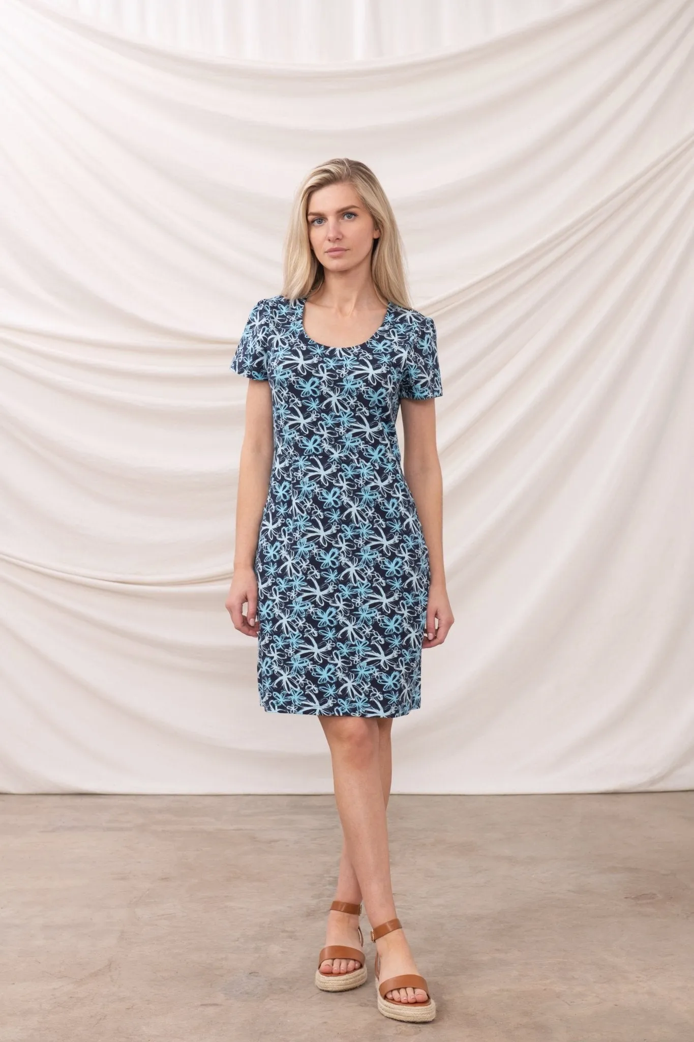 Lydia Dress - Navy Floral