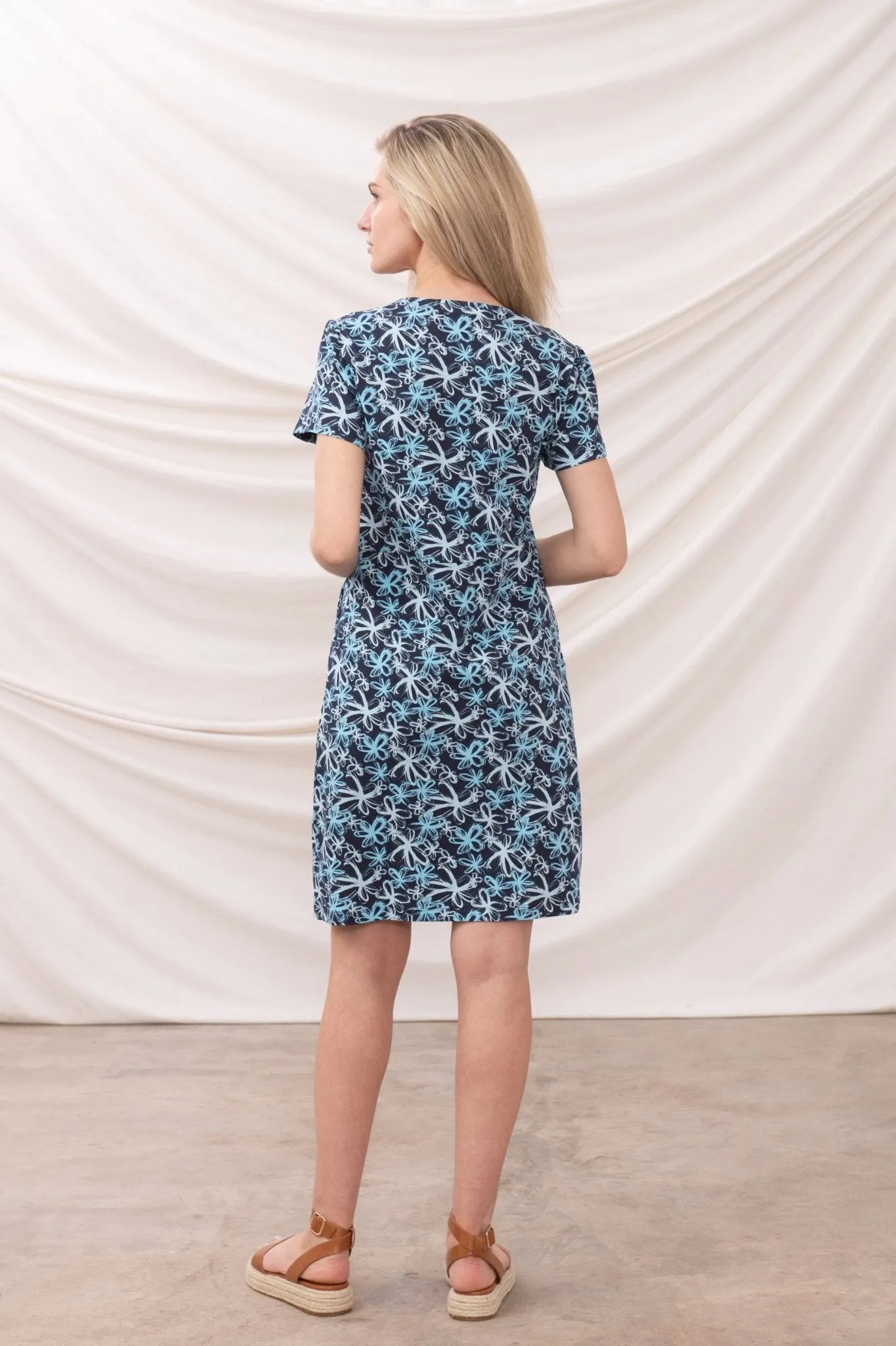 Lydia Dress - Navy Floral