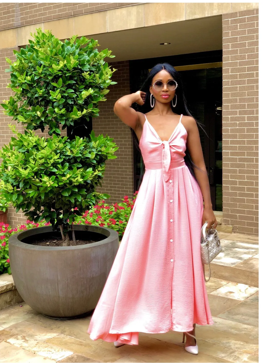 Madam Mystique Pink Arya Maxi Dress