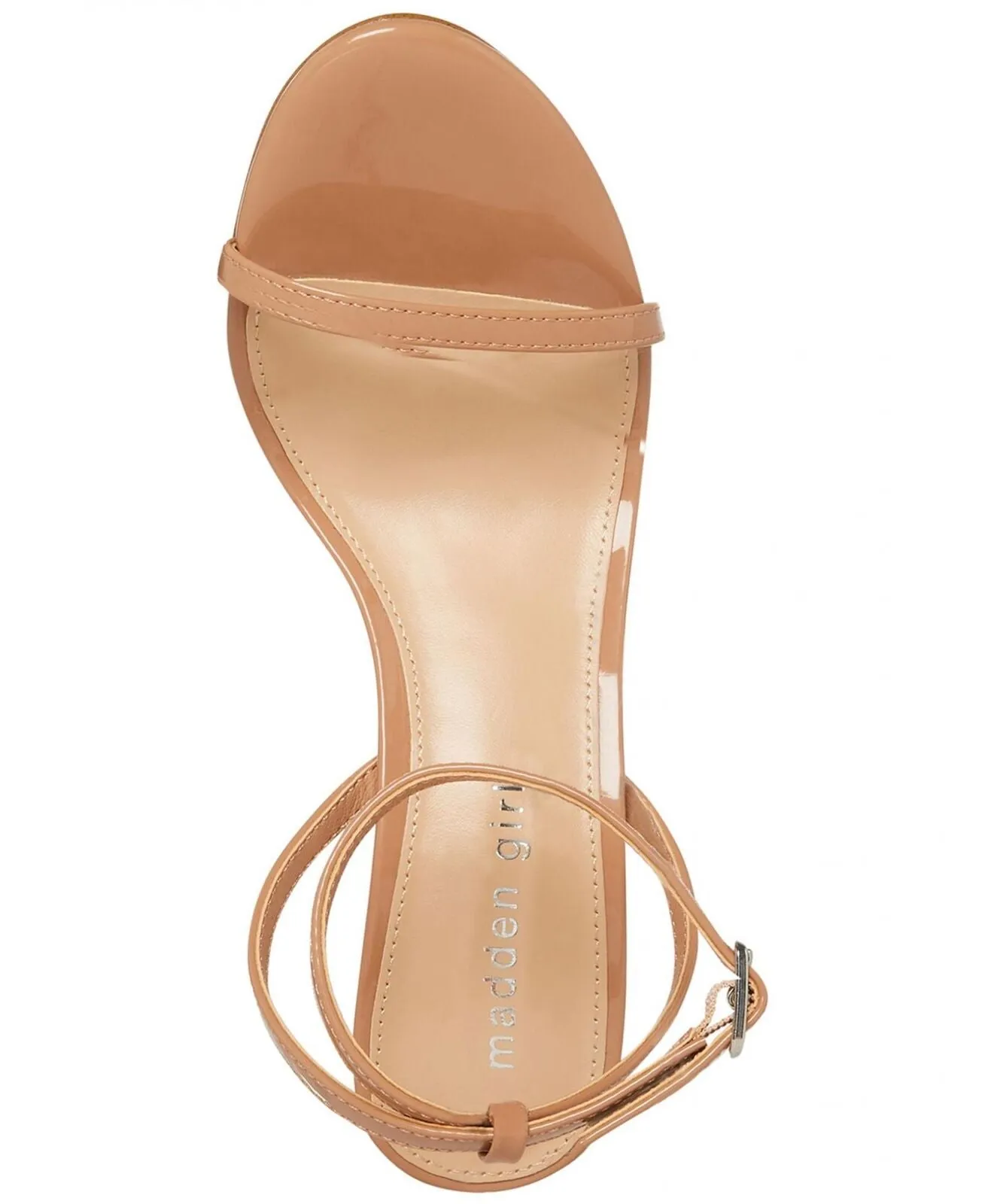 Madden Girl Womens Tasha Two-Piece Heels Sandals TASH01J1 Fawn Patent Brown 9M