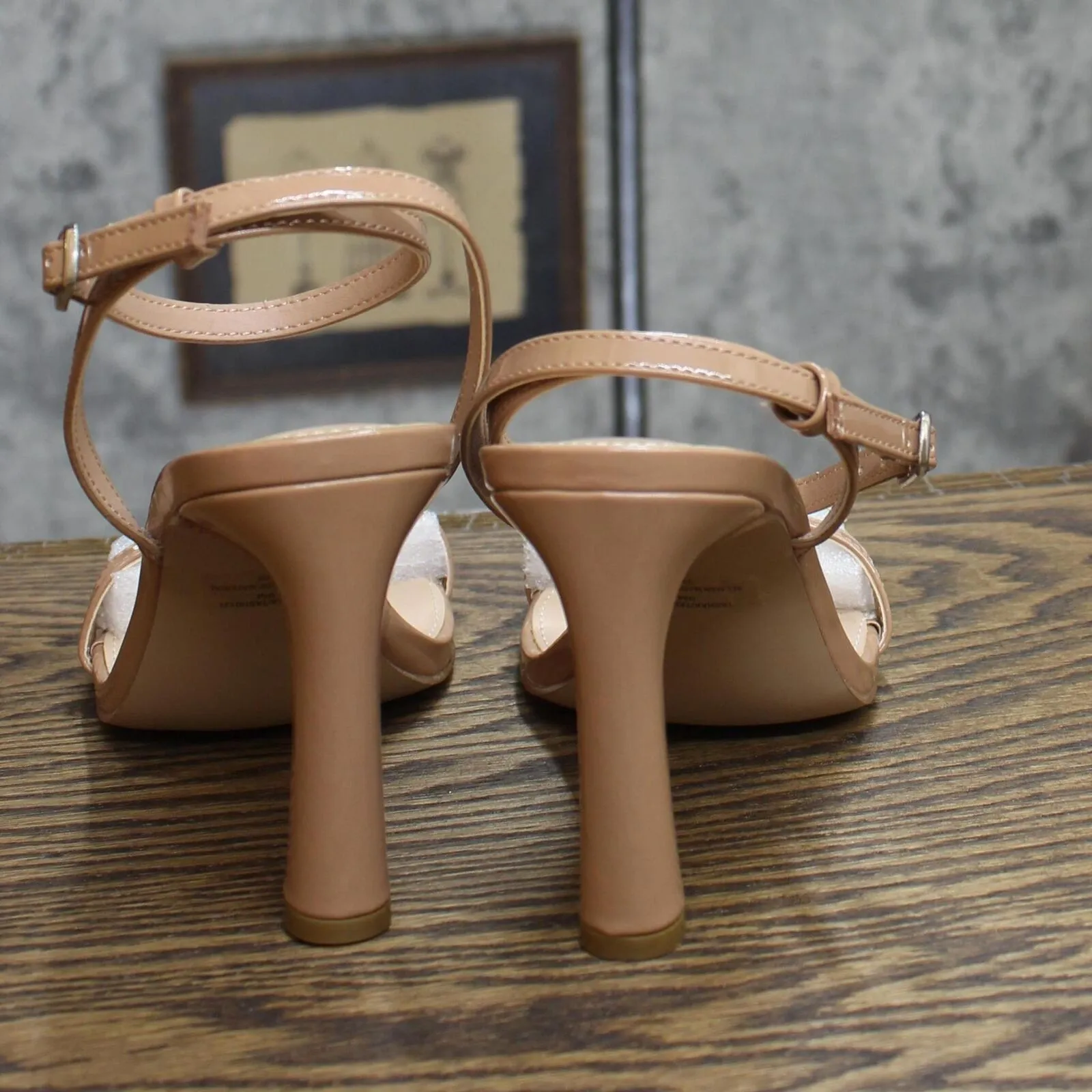 Madden Girl Womens Tasha Two-Piece Heels Sandals TASH01J1 Fawn Patent Brown 9M