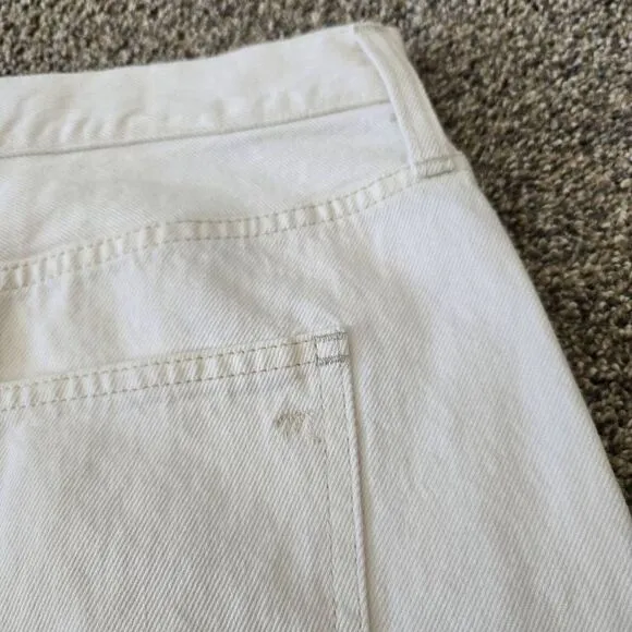 Madewell A-Line Skirt Women's Size 32 White 100%Cotton Denim Button Belt Loop
