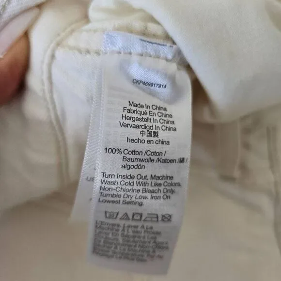 Madewell A-Line Skirt Women's Size 32 White 100%Cotton Denim Button Belt Loop