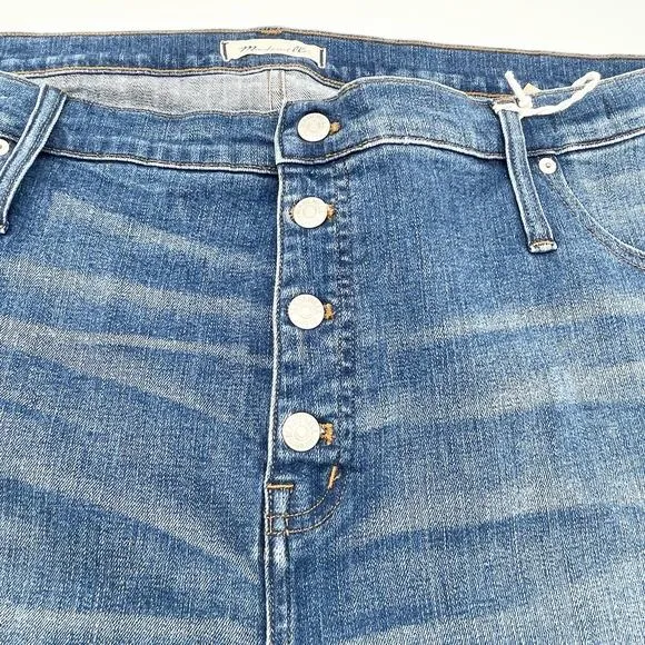 Madewell Plus Size 24 W37 Slim Straight Jeans Distressed Button Fly Grunge