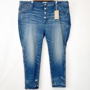Madewell Plus Size 24 W37 Slim Straight Jeans Distressed Button Fly Grunge