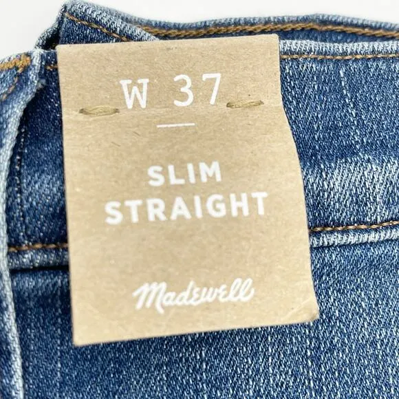 Madewell Plus Size 24 W37 Slim Straight Jeans Distressed Button Fly Grunge