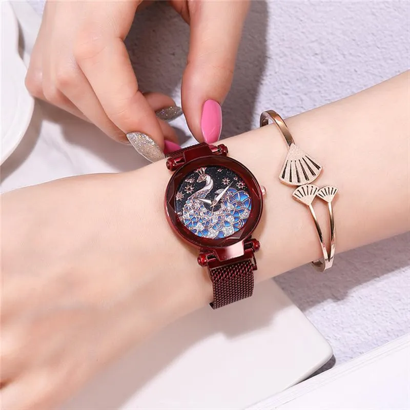 Magnetic Peacock Women's Wristwatch