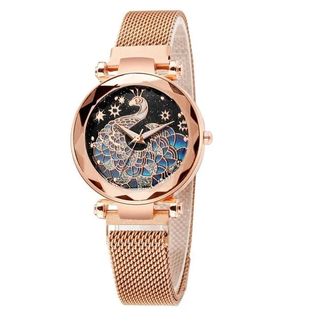 Magnetic Peacock Women's Wristwatch
