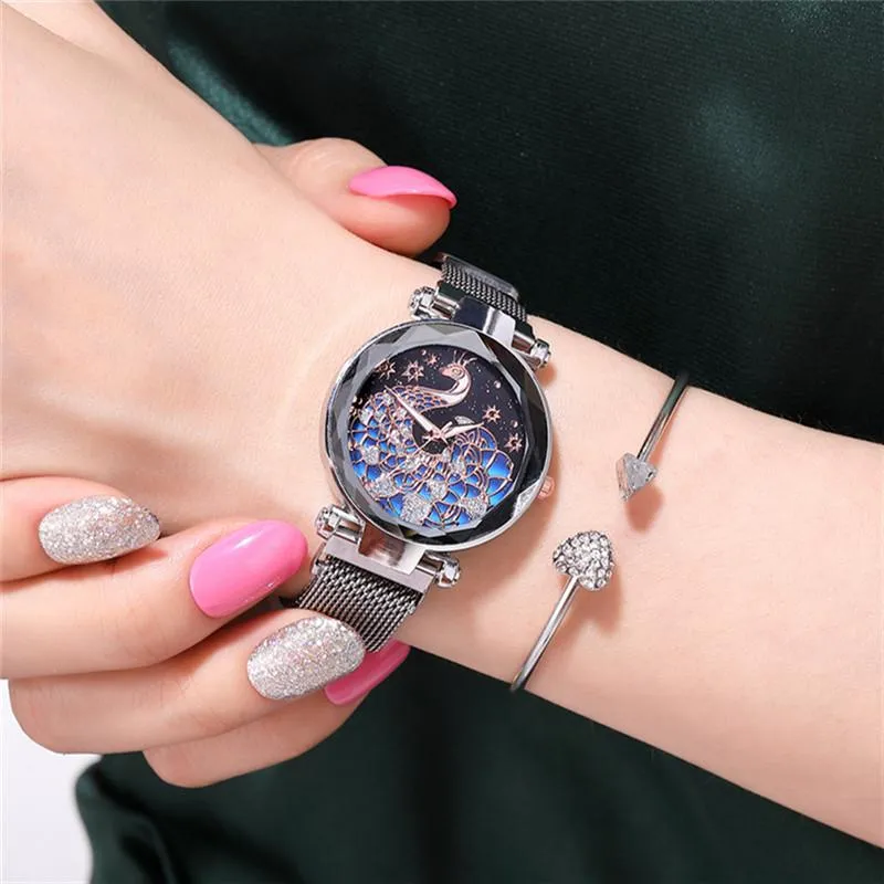 Magnetic Peacock Women's Wristwatch