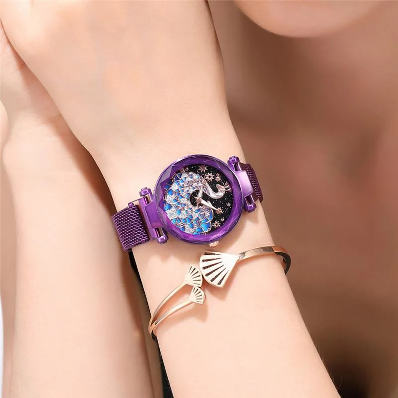 Magnetic Peacock Women's Wristwatch