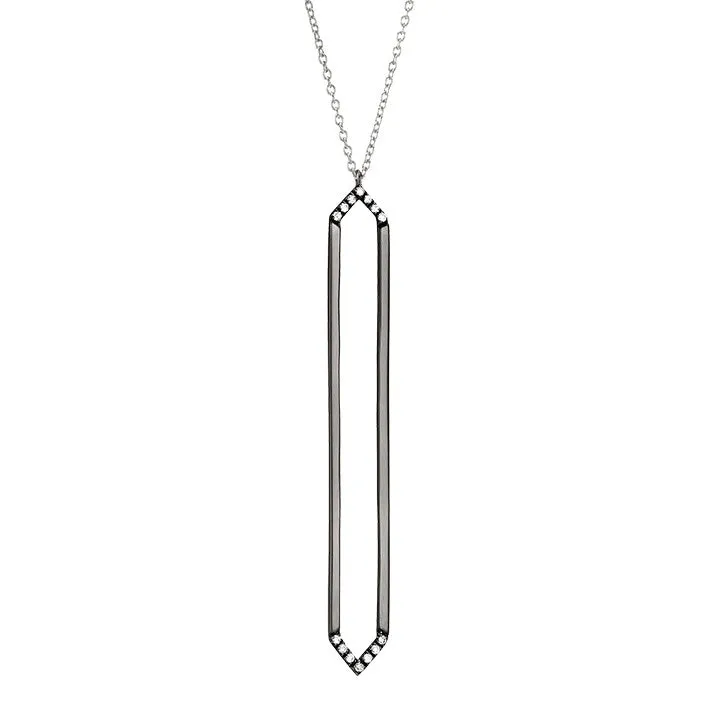 Marquis Lariat | Black Gold with Diamonds on Points