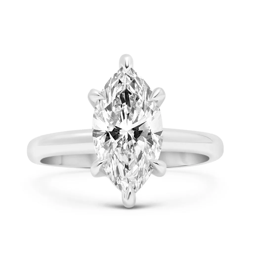 Marquise Moissanite Solitaire Engagement Ring