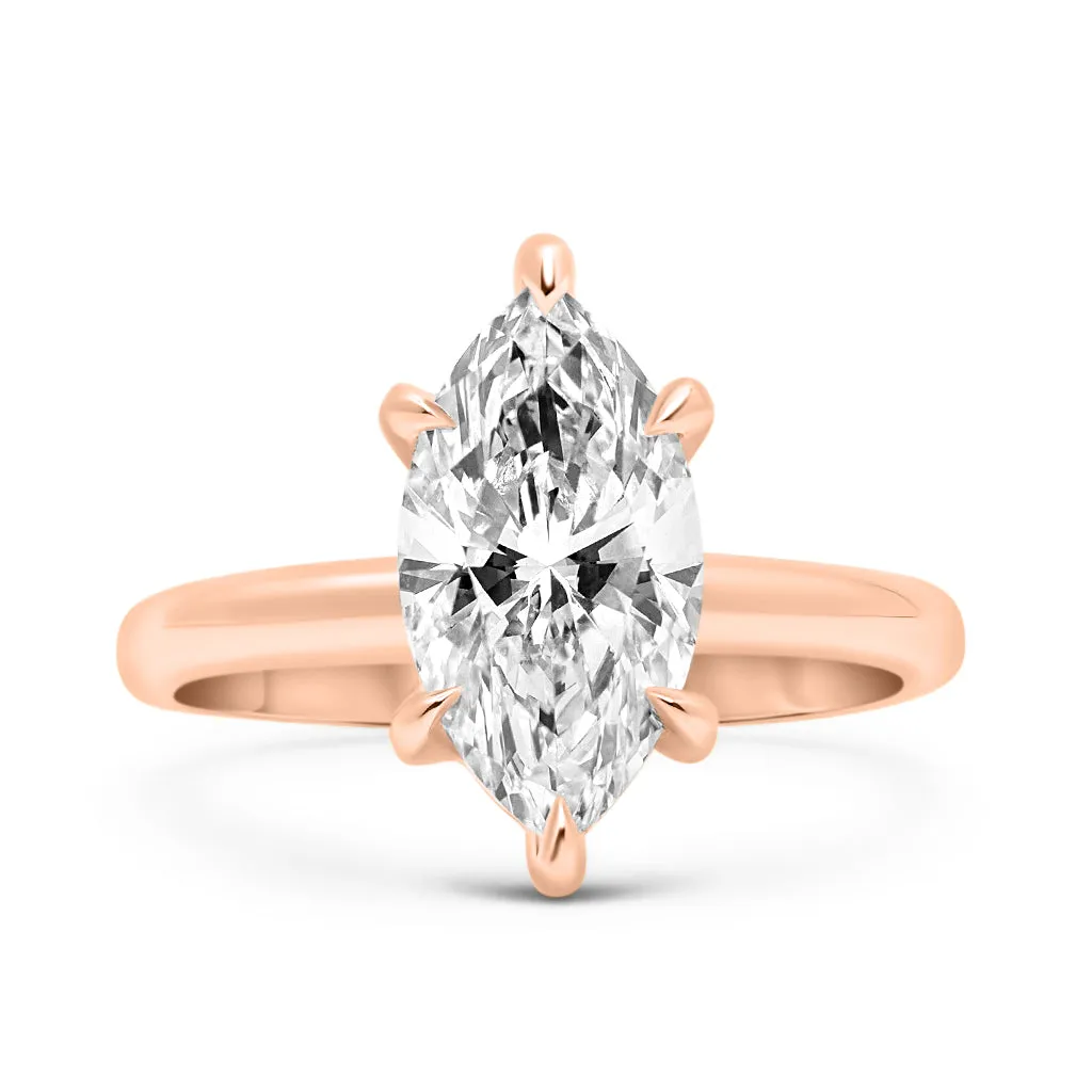 Marquise Moissanite Solitaire Engagement Ring