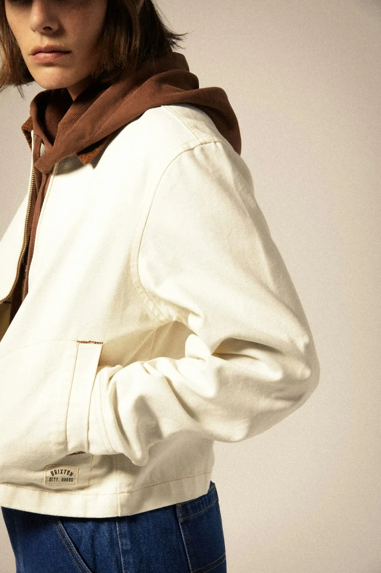 Mechanics Women's Garage Zip Jacket - Egret White