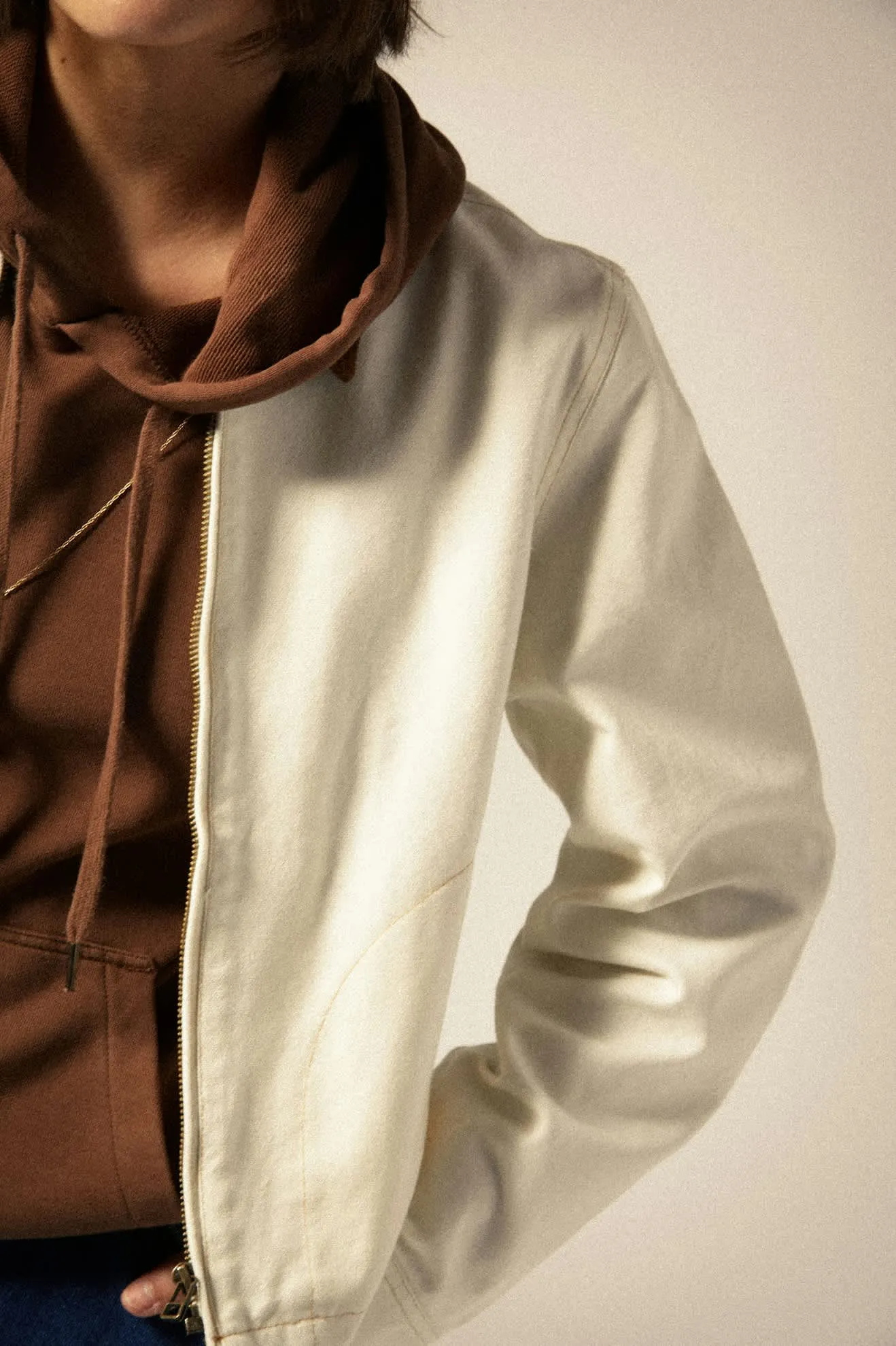 Mechanics Women's Garage Zip Jacket - Egret White