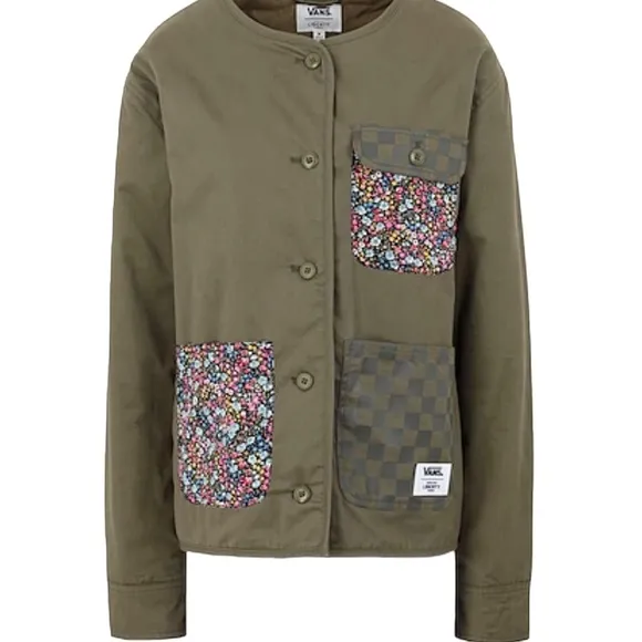 💖MEGA SALE💖VANS Made With Liberty Jacket Green Women Casual Coat VN0A5FSDZEA