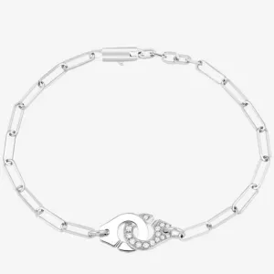 Menottes Dinh Van R10 White Gold & Diamonds Bracelet