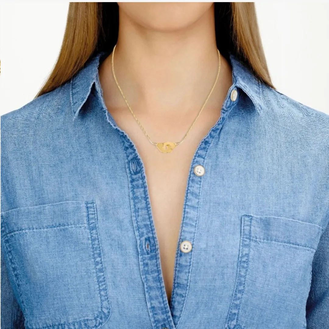 Menottes Dinh Van R12 Yellow Gold & Diamond Necklace