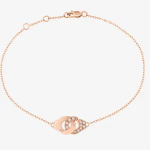 Menottes Dinh Van R8 Bracelet Rose Gold & Diamonds
