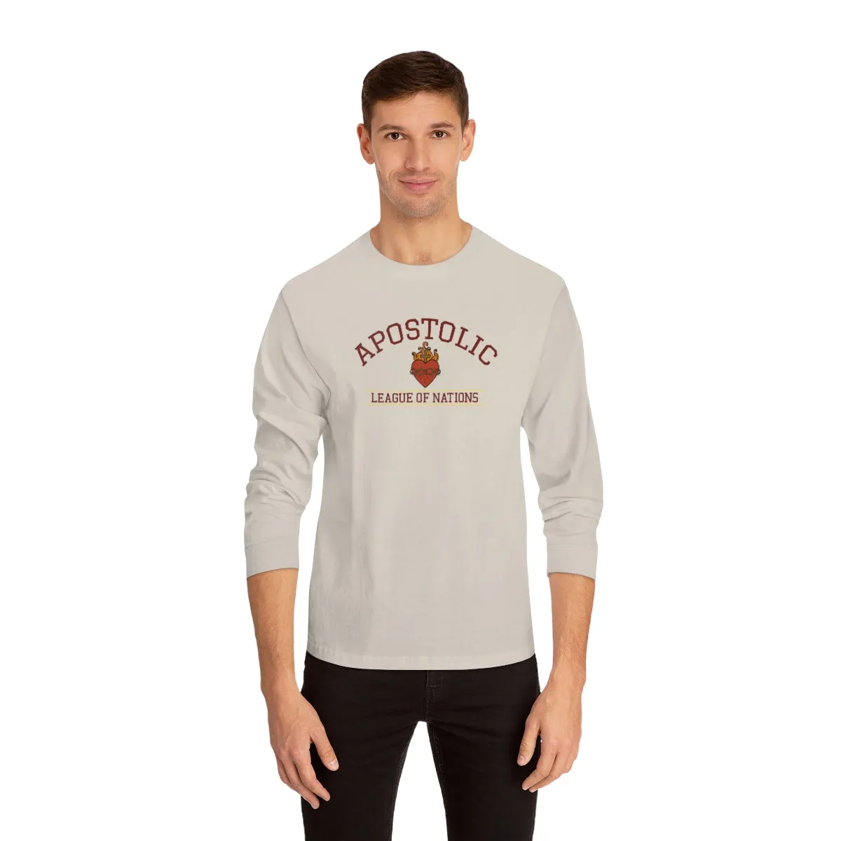 Men's long sleeve christian Catholic long sleeve Traditional religious Christmas gift shirt