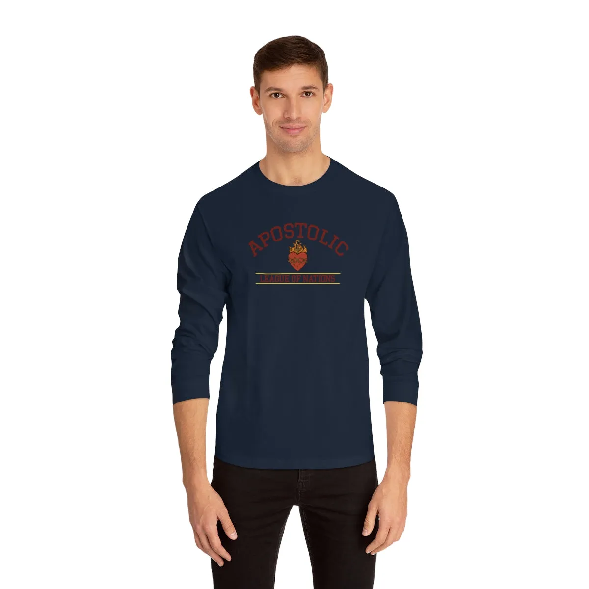 Men's long sleeve christian Catholic long sleeve Traditional religious Christmas gift shirt