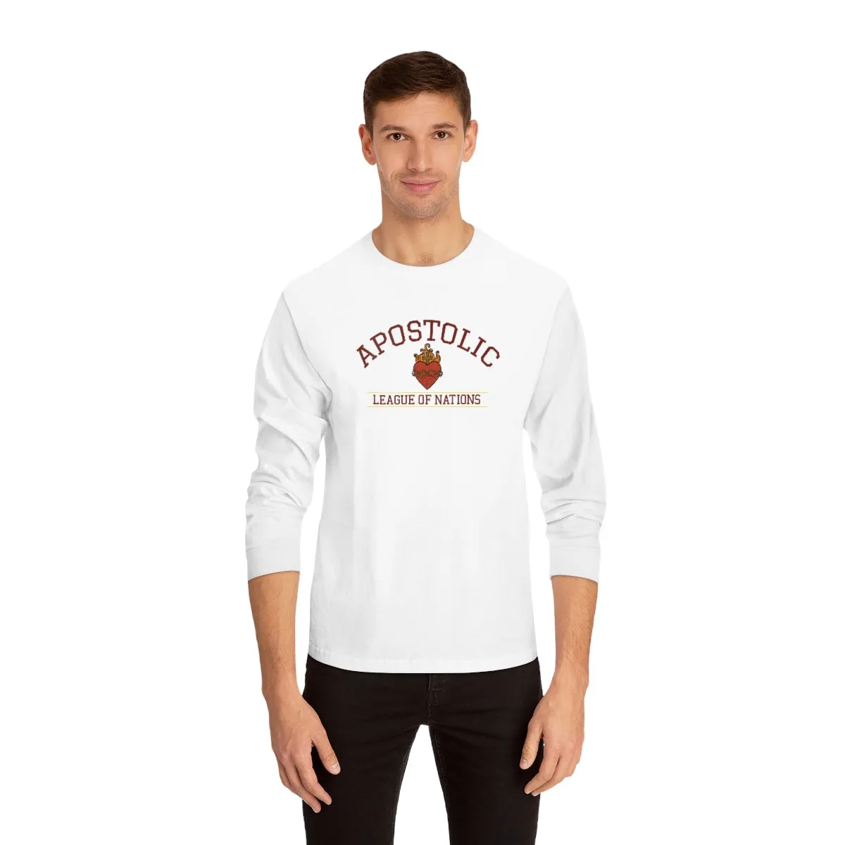 Men's long sleeve christian Catholic long sleeve Traditional religious Christmas gift shirt