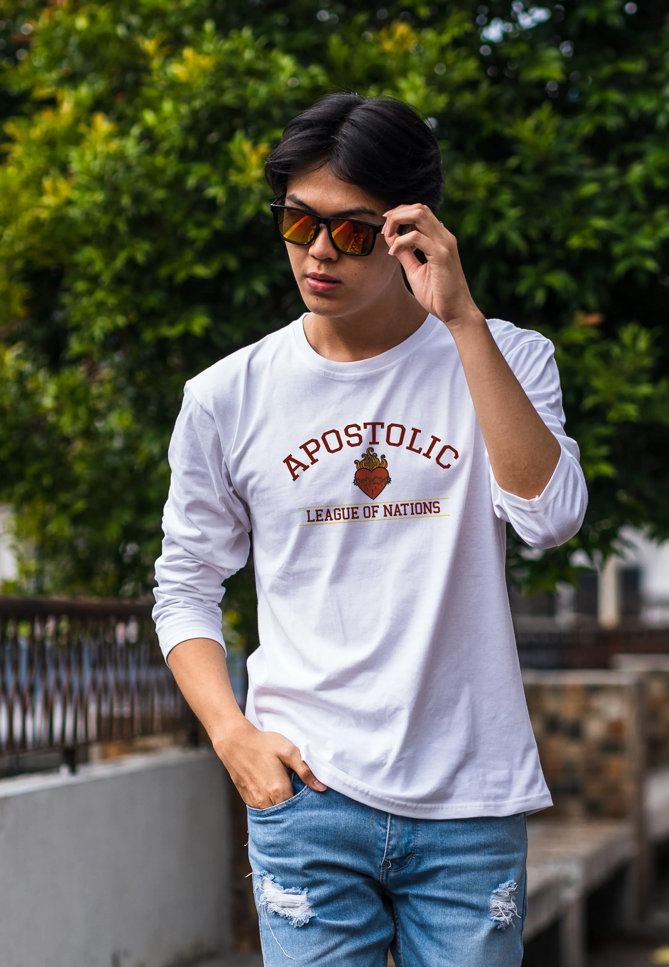 Men's long sleeve christian Catholic long sleeve Traditional religious Christmas gift shirt