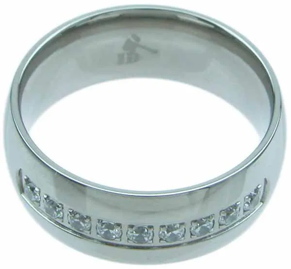 Men's Silver Titanium Ring 8mm Wedding Band Engagement Women's