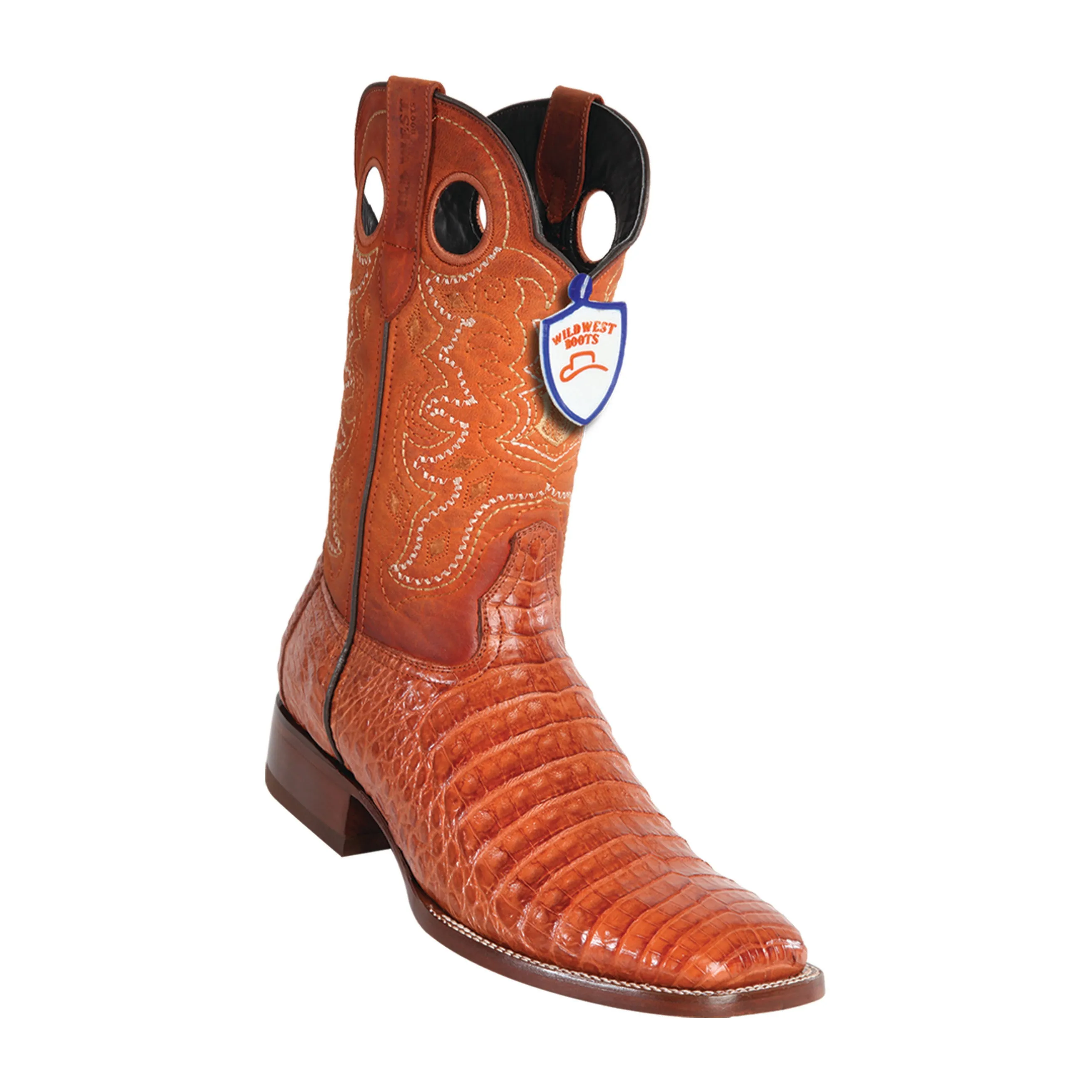 Men's Wild West Caiman Belly Boots Wide Square Toe