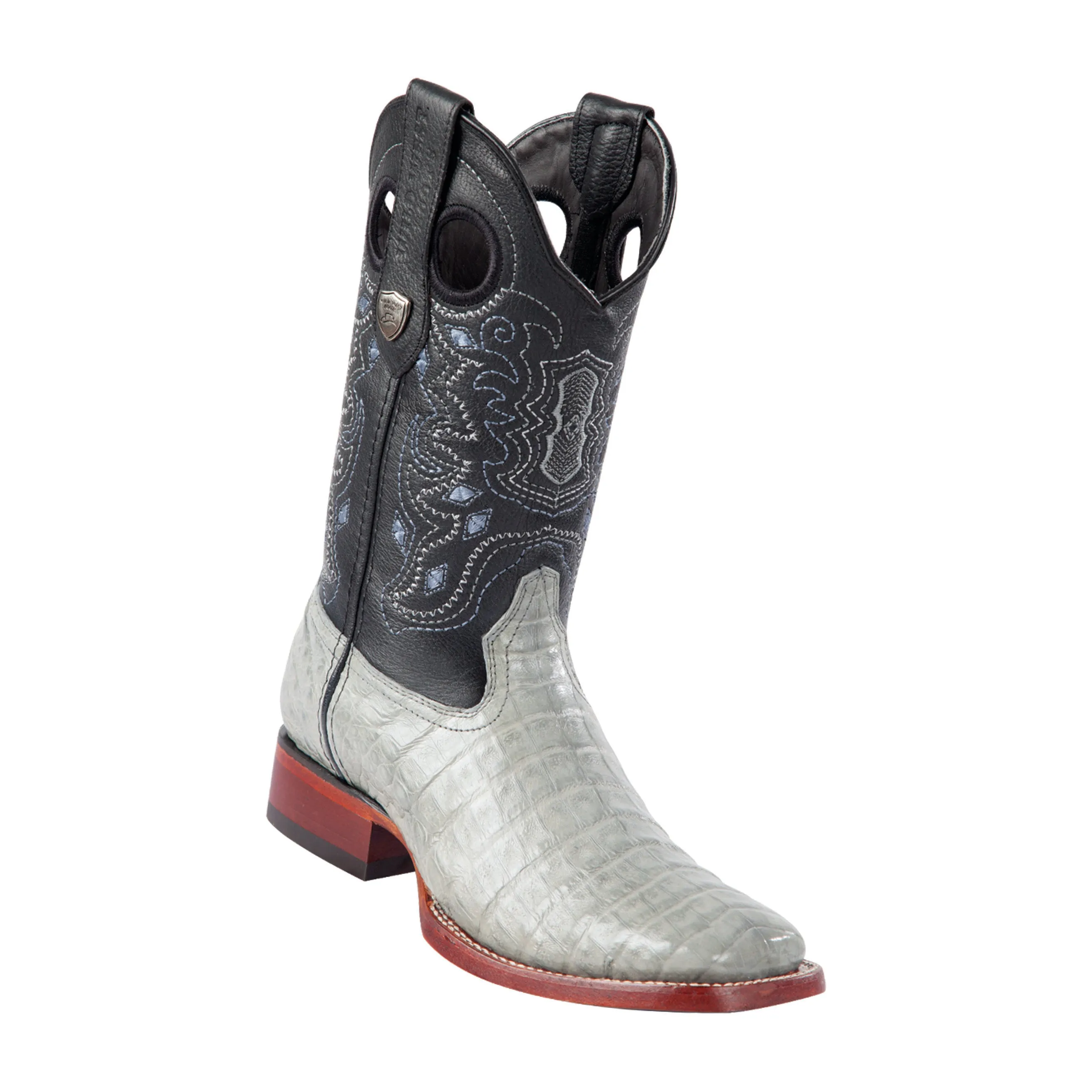 Men's Wild West Caiman Belly Boots Wide Square Toe