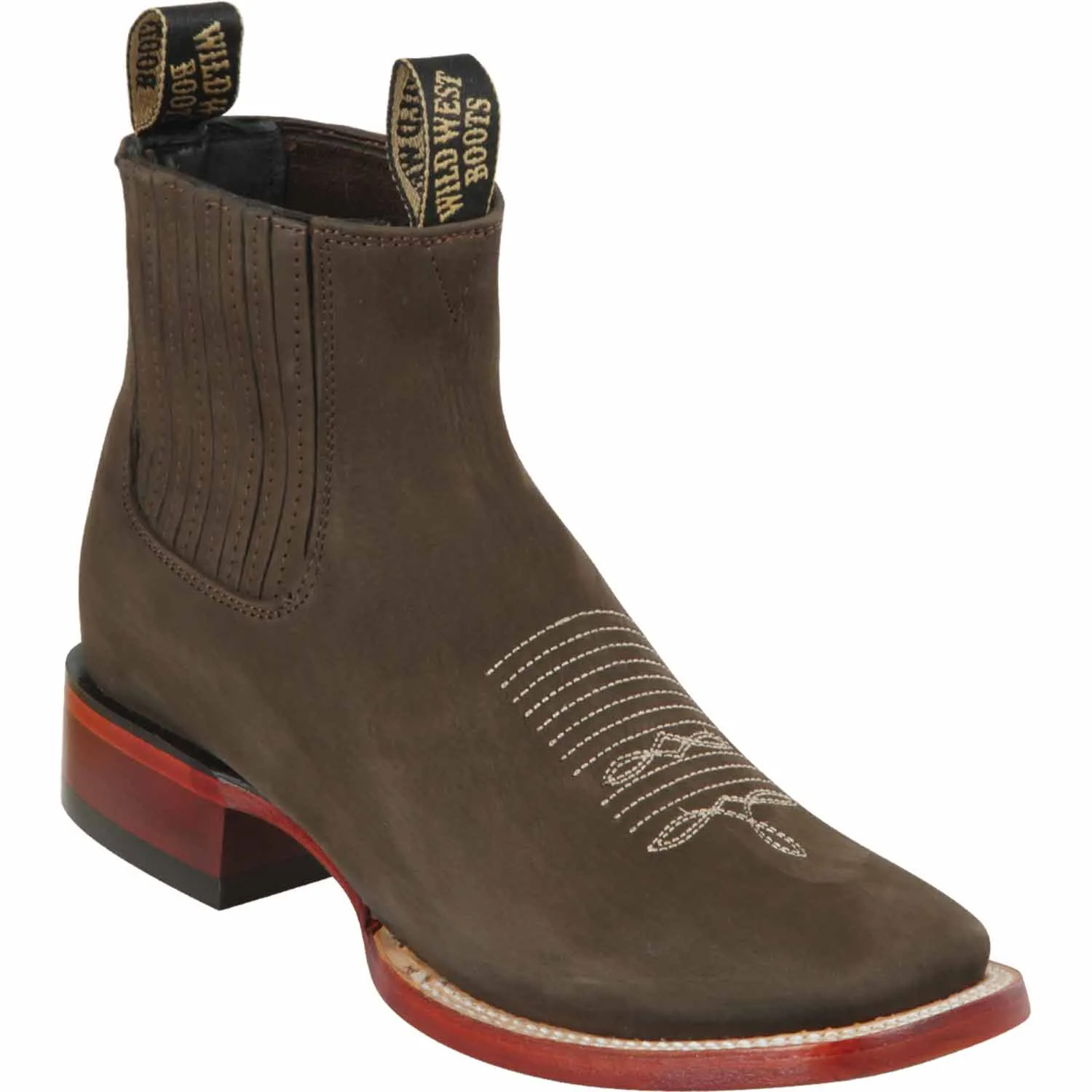 Men's Wild West Genuine Leather Ranch Toe Short Boots 282BM63