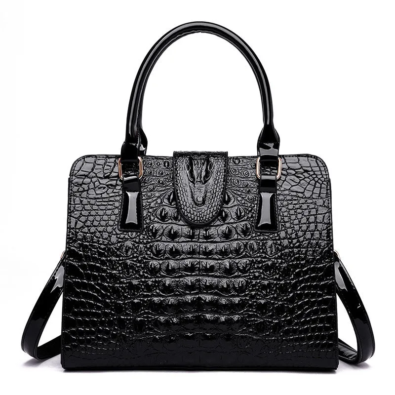 Middle-aged Women's Bag Simple Fashion Crocodile Pattern Ladies Bag Mother Bag Messenger Bag