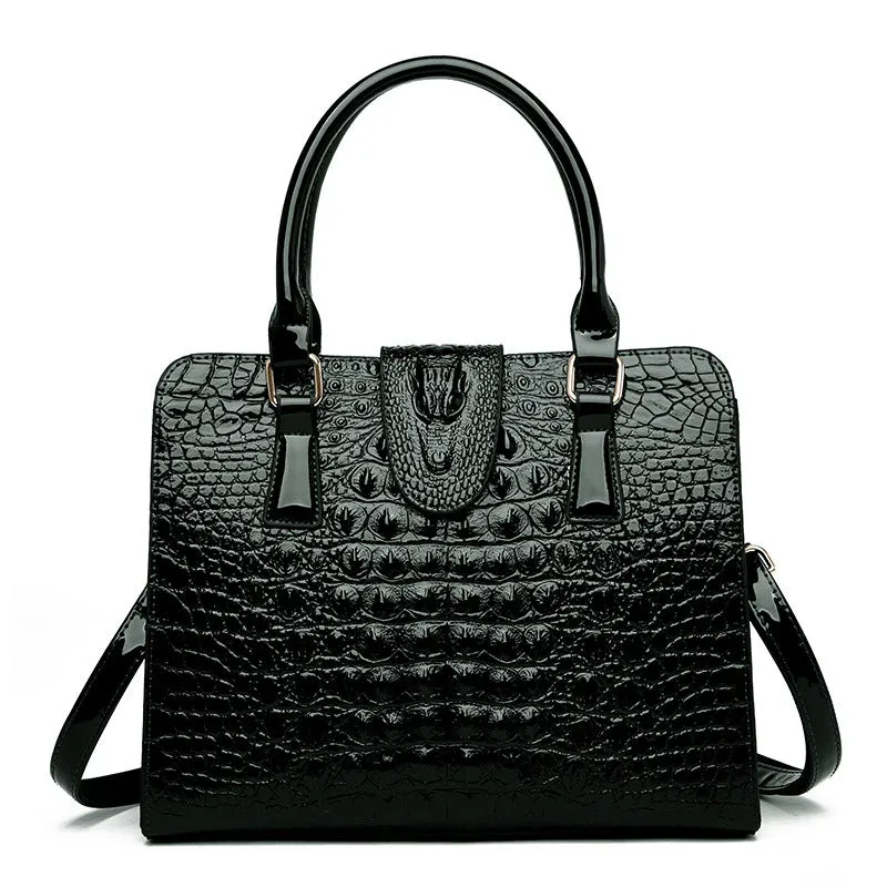 Middle-aged Women's Bag Simple Fashion Crocodile Pattern Ladies Bag Mother Bag Messenger Bag