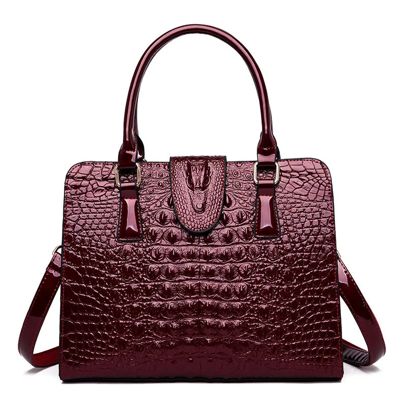 Middle-aged Women's Bag Simple Fashion Crocodile Pattern Ladies Bag Mother Bag Messenger Bag