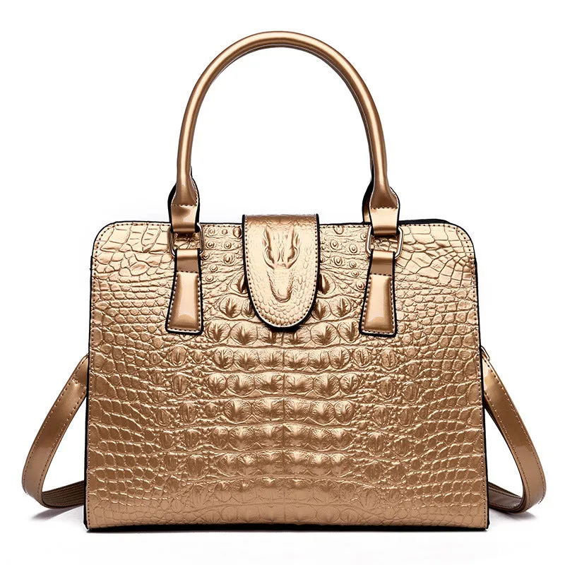 Middle-aged Women's Bag Simple Fashion Crocodile Pattern Ladies Bag Mother Bag Messenger Bag