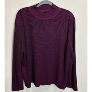 Ming Wang Sweater Women’s XL Pink Black Mock Neck NWT