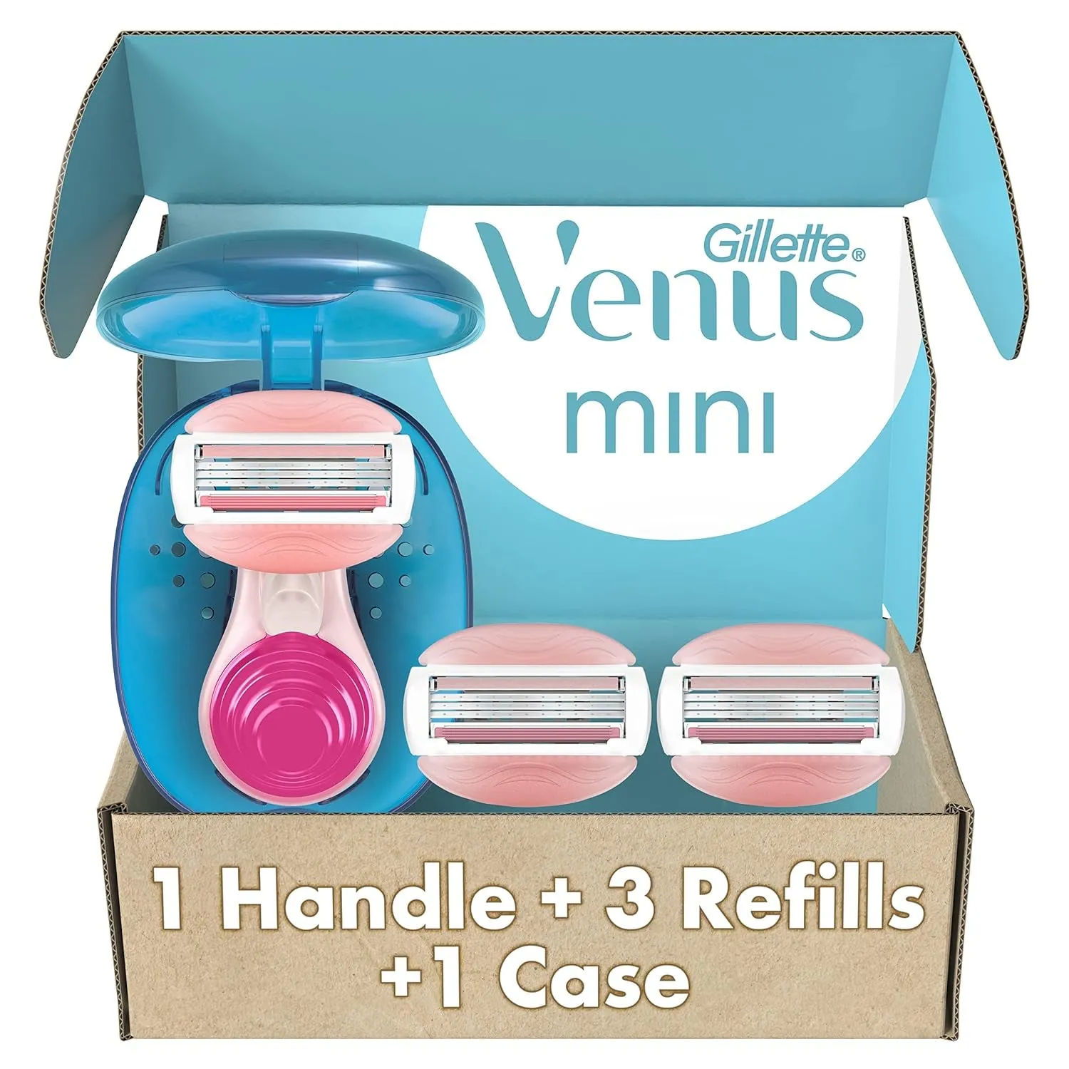 Mini Comfortglide White Tea Razors for Women, Includes 1 Mini Handle   3 Refills   1 Case