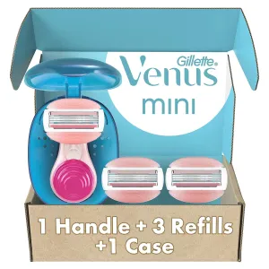 Mini Comfortglide White Tea Razors for Women, Includes 1 Mini Handle   3 Refills   1 Case