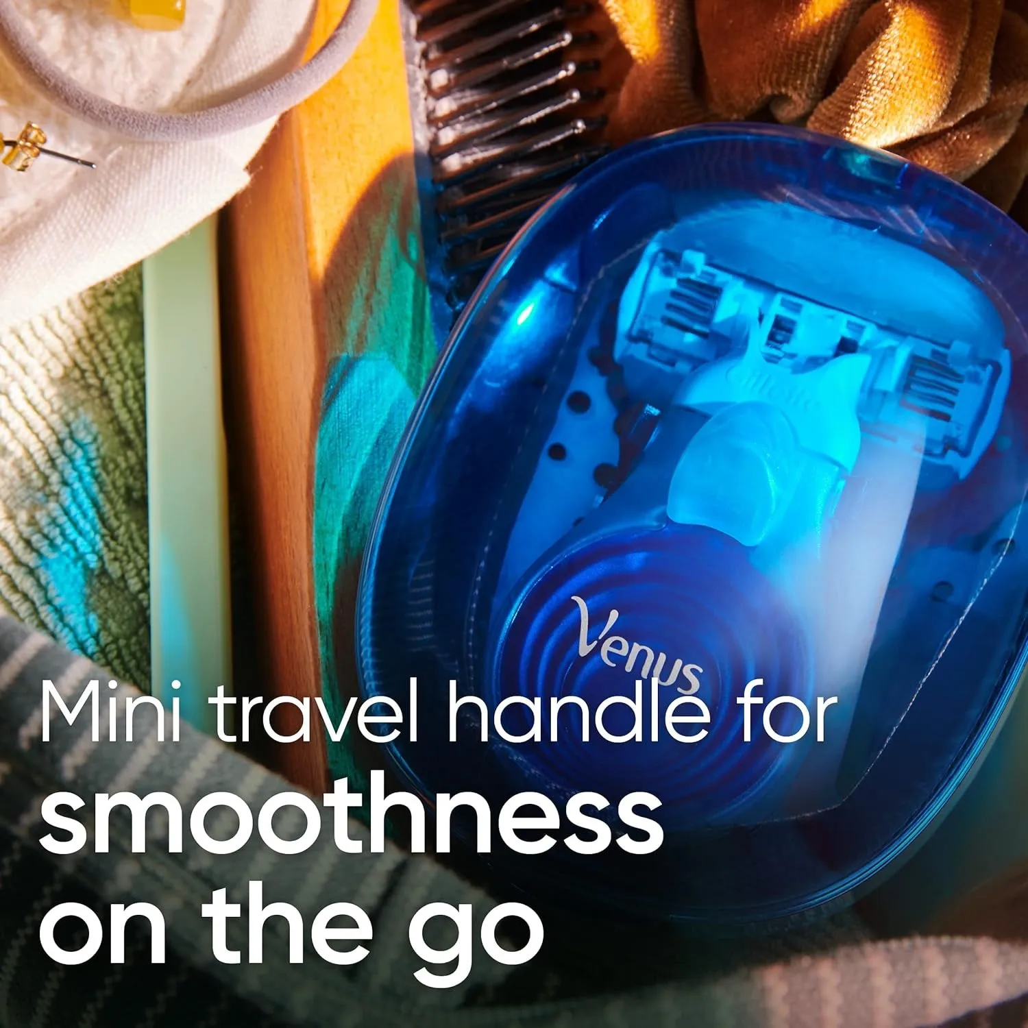 Mini Comfortglide White Tea Razors for Women, Includes 1 Mini Handle   3 Refills   1 Case