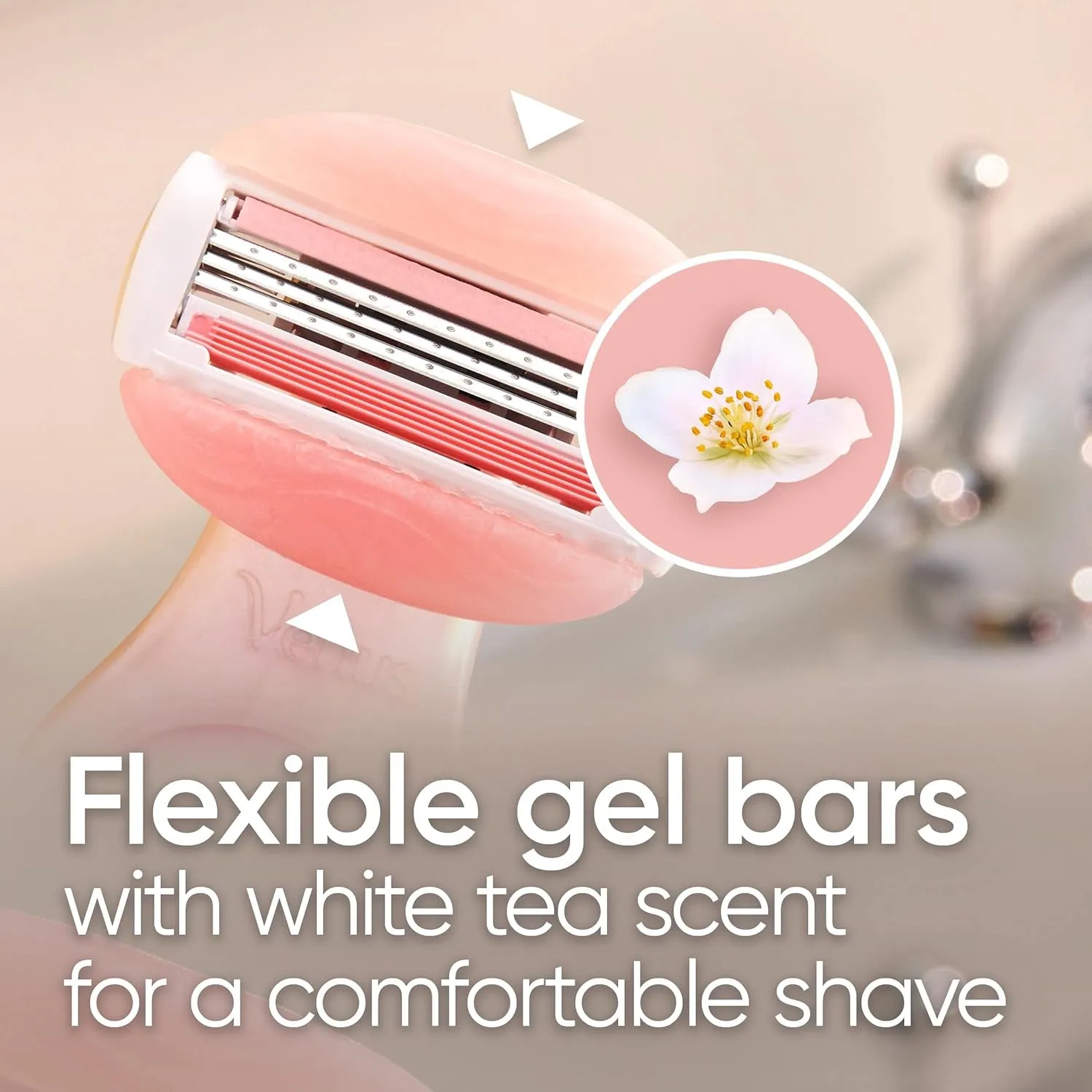 Mini Comfortglide White Tea Razors for Women, Includes 1 Mini Handle   3 Refills   1 Case