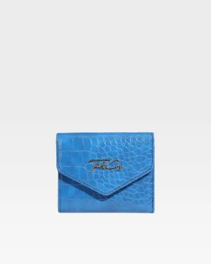 Mini Leather Wallet in Royal Blue