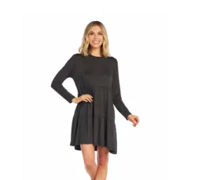 Minnie Tiered Dress - Charcoal
