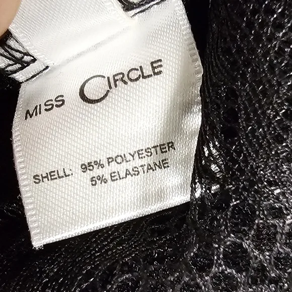 Miss Circle Sheer Lace Bodysuit Black Women's Size Medium 😍