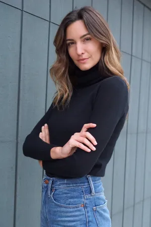 Monroe Cashmere Turtleneck - Black