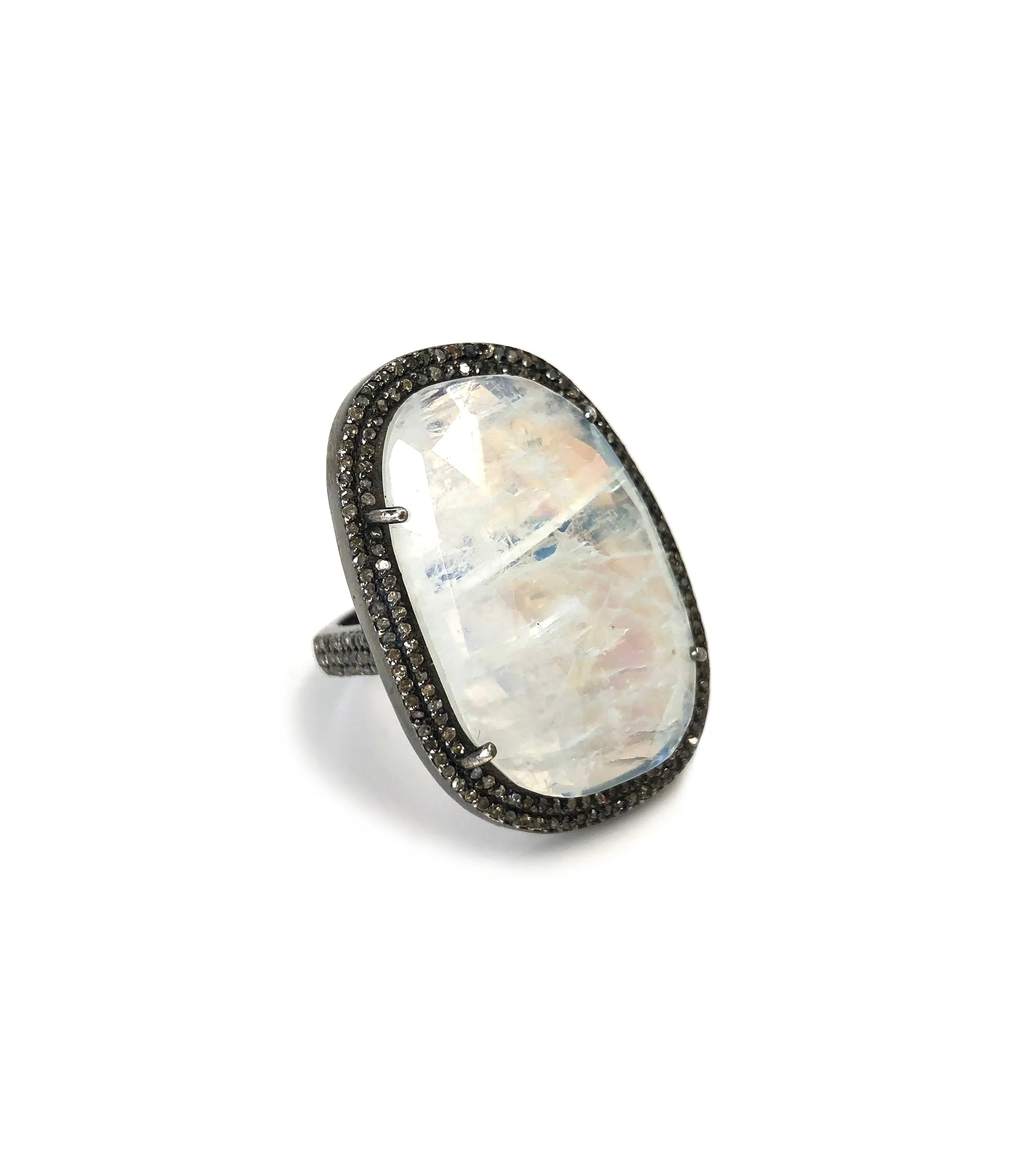 Moonstone & Diamond Ring