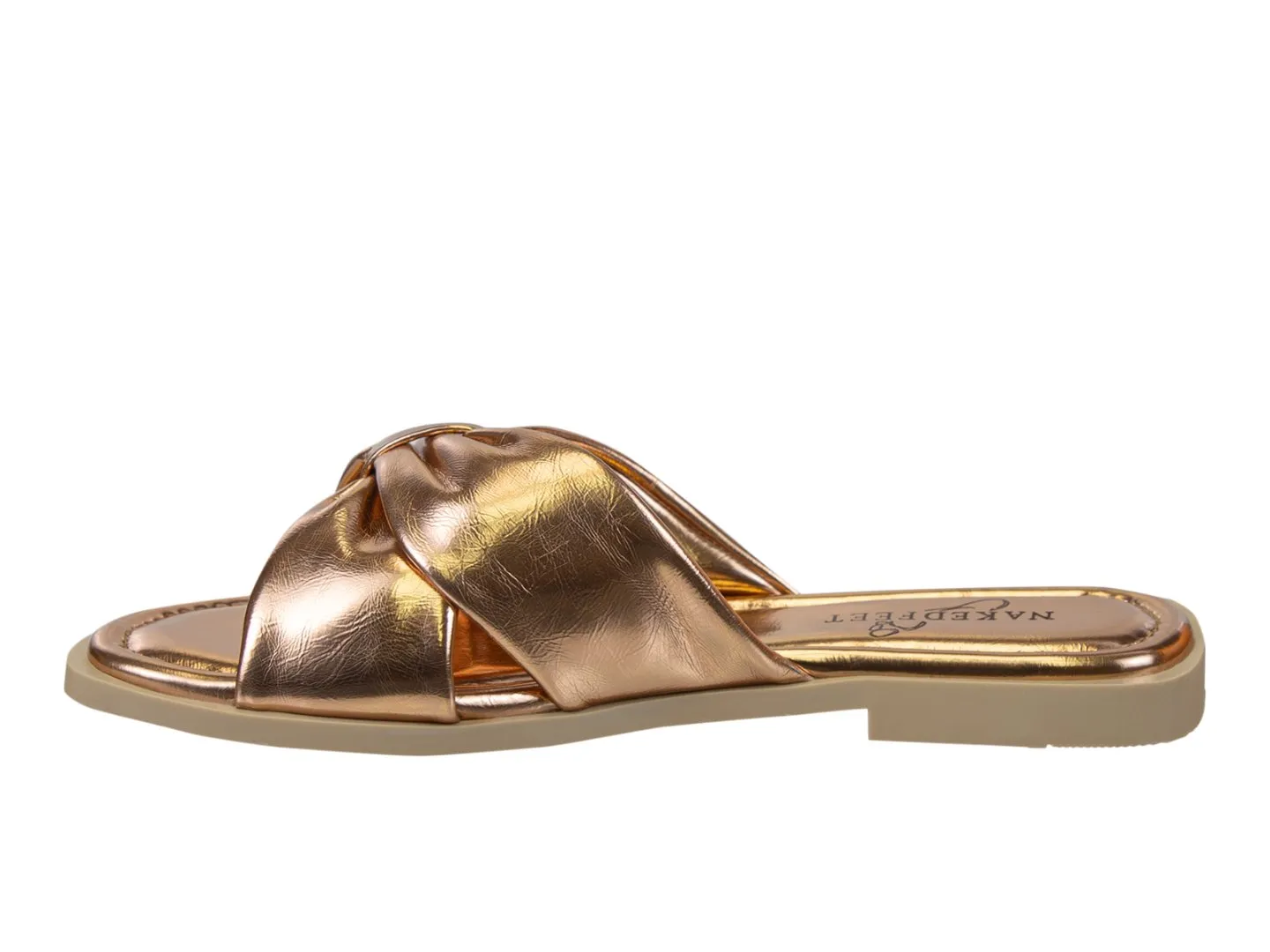 NAKED FEET - GOA in BRONZE Flat Sandals